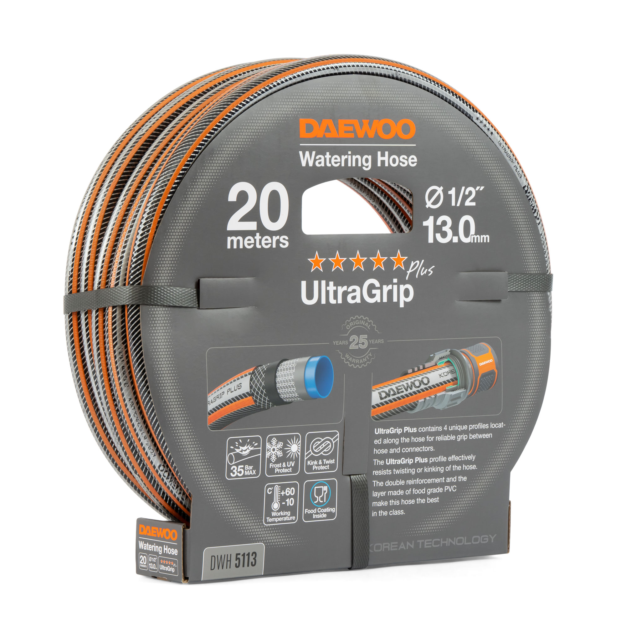 Шланг DAEWOO DWH 5113 UltraGrip  диаметром 1/2" (13мм), длина 20 метров 