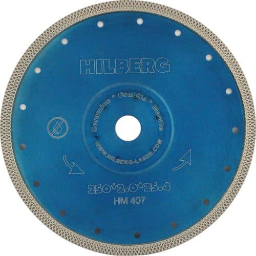 Диск алмазный отрезной TRIO DIAMOND 250*25.4/22,23 мм Hilberg Турбо ультратонкий х-тип HM407