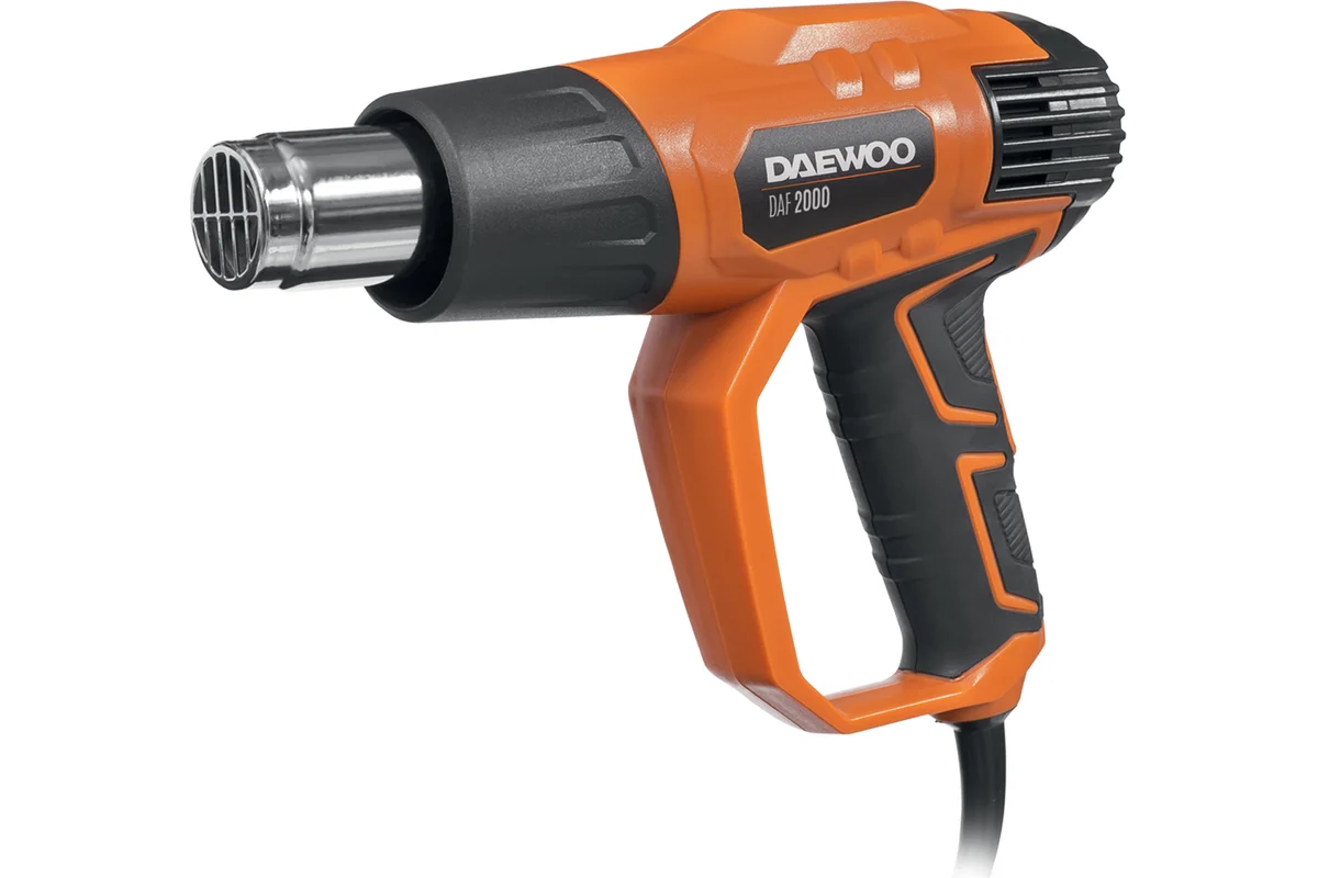 Фен DAEWOO DAF 2000 (2000Вт, 350°С/550°С, 300/500л/мин, комплект насадок из 4-х насадок)