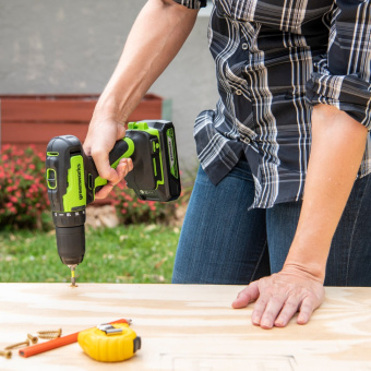 Дрель-шуруповерт аккумуляторная Greenworks GD24DD35 3704007 без АКБ и ЗУ