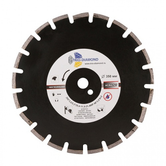 Диск алмазный TRIO DIAMOND 350*25,4 Silver welded saw blade  GA773