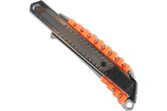 Нож строительный PATRIOT CKP-183 (с выдв. сегментир. лезвием, автофикс.,двухкомп. алюм. корпус, 18мм