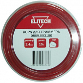 Леска Elitech 0809.003100 2,4мм*15м круглая, блистер 176821