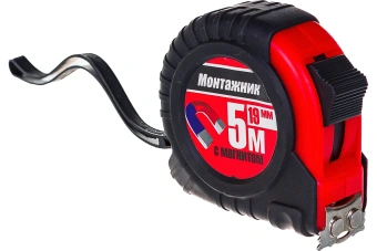 Рулетка с магнитом 5м*19мм Монтажник  601519