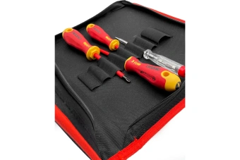 Набор отверток Felo Ergonic SL, PH, PZ (+/-), отвертка тестер сети и диэл. бокорезы 160 мм в сумке