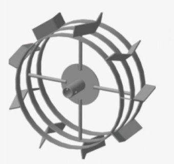 Грунтозацеп вал 30 мм, 445/180 мм., втулка 85 мм., 3 обода НЦ ГМБУ.30.445.180