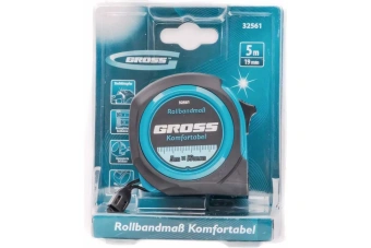 Рулетка GROSS Komfortabel 5 м*19 мм. обрезин. корпус  32561