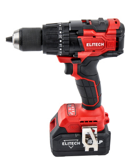 Шуруповерт аккум. Elitech ДА 21 УБЛ2 (ударн.,20В,2х4.0Ач,ELP,БЗП-13мм,0-500/2100об/мин,120Нм,1.3кг)
