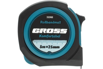 Рулетка GROSS Komfortabel 5 м*25 мм. обрезин. корпус  32562