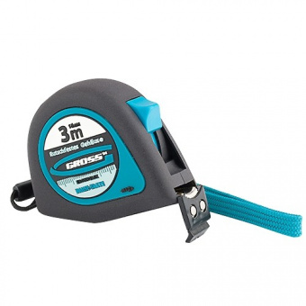 Рулетка GROSS Ergonomisch 3 м*16 мм, магнитный обрезиненный зацеп 31101