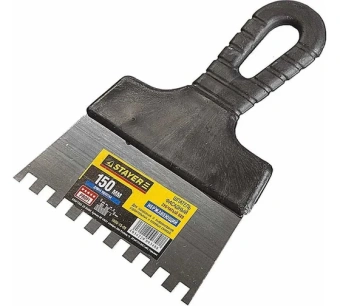 Шпатель Stayer PROFESSIONAL нерж.зубчат. с пласт. ручкой 150мм зуб 8*8мм  1009-15-08