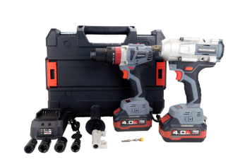 НАБОР 2в1 ProfiPower ProfiSet 2С18 (Li-ion-2шт, 4Ач, Адаптер HEX, головоки, З/У, кейс, E0186, E0087)