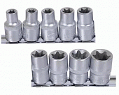 Набор головок АвтоДело 9 предметов Torx E 4-E16 на держателе  39829-AД