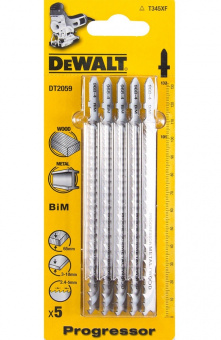 Пилки для лобзиков DEWALT металл BIM 132*101*2,4-5мм T345XFDT 2059-QZ