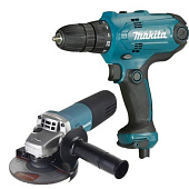 Набор инструмента Makita DK0117 (2шт-дрель DF0300+УШМ 9555HN,кор) 198385