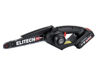 Пила цепная МИНИ аккум. Elitech HD CS 2008BLK(б/щет,20В,1х20В,Li-ion,шина20см,шаг1/4",паз1.1мм,ЗУ)