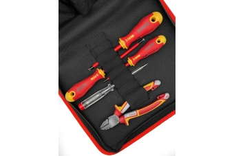 Набор отверток Felo Ergonic SL, PH, PZ (+/-), отвертка тестер сети и диэл. бокорезы 160 мм в сумке