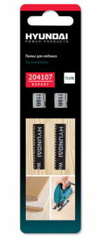 Пилки для лобзиков Hyundai T119B (мягк дерево /быстр рез, L1=82mm-L2= 56mm, шаг 1.9-2.3 HCS 2шт) 204