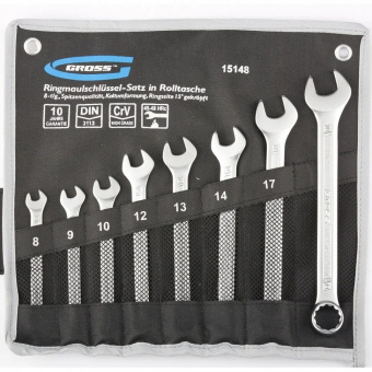 Набор ключей комбинированных Gross  8-19 мм, 8 шт 15148