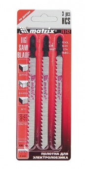 Пилки для лобзика по дереву 3 шт. 90*4мм HCS EU-хвостовик //Matrix 78142