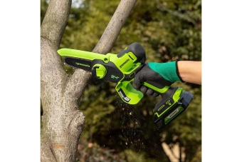 Пила цепная мини аккум. Greenworks GD24CSMNX (24V, 15см, бесщет., c 1хАКБ 2Ач и ЗУ) 2008707UA