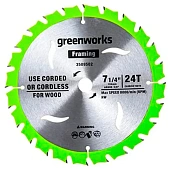 Диск пильный Greenworks 184x20 мм, 24T, по дереву   2943407