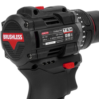 Шуруповерт аккум.TEH TDBL316-2B( 16,8 V,50Нм.патрон 10 мм.. 2 шт. Акб 2 Ач, ЗУ, кейс)