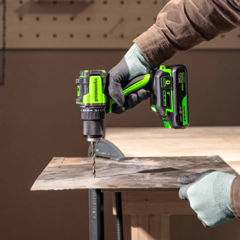 Дрель-шуруповерт акк. Greenworks DD560, 24V, б/щет, 30/60 Нм,13мм, Anti-kickback,1х4Ач,ЗУ,кор (3708407CUB)