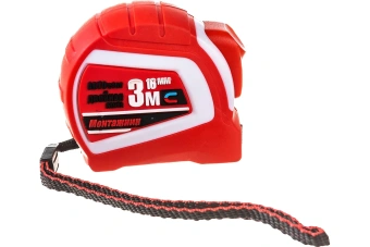 Рулетка с автостопом и магнитом двухсторонняя 3м*16мм Монтажник  603316