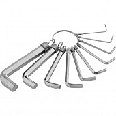 Набор ключей имбусовых SPARTA HEX 1,5-10мм 10шт CrV, никелированный, на кольце