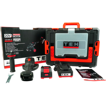 УШМ аккум. TEH LG125M-1B (20В, 125мм, 2000-9500об/мин, рег.обор.:6скор.,1АКБ*4Ач, ЗУ,кейс STACK)