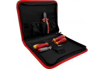 Набор отверток Felo Ergonic SL, PH, PZ (+/-), отвертка тестер сети и диэл. бокорезы 160 мм в сумке