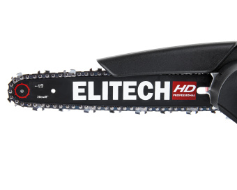 Пила цепная МИНИ аккум. Elitech HD CS 2008BLK(б/щет,20В,1х20В,Li-ion,шина20см,шаг1/4",паз1.1мм,ЗУ)