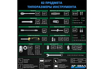 Набор инструмента Арсенал 82 пред 8144600
